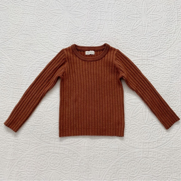 Rylee + Cru Long Sleeve Knit Top, Brick (Sz 4-5 Yr) - Picture 1 of 4